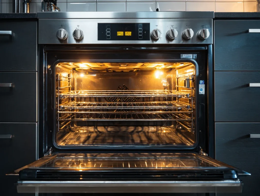 Oven interior after cleaning